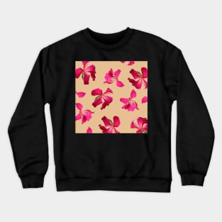 Bauhinia Flower Beige  - Summer Flower Pattern Crewneck Sweatshirt